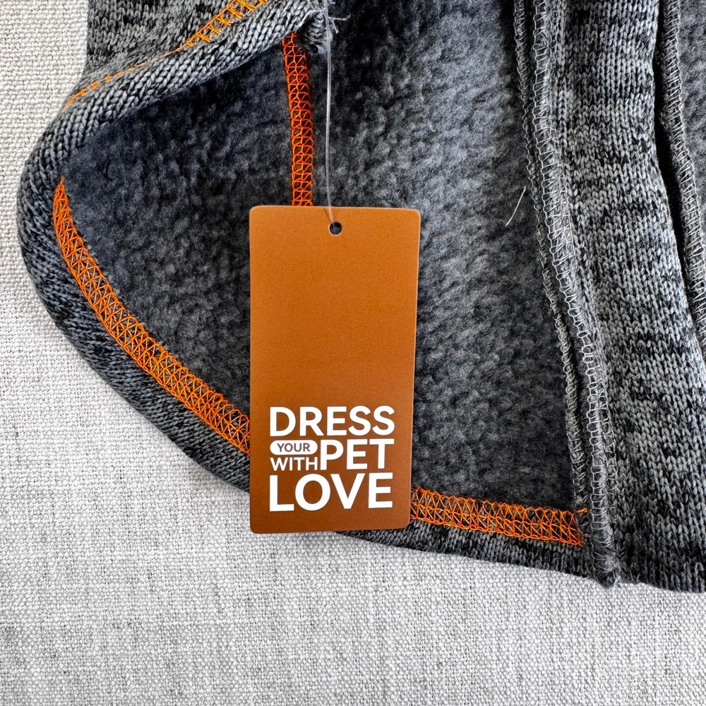 Dress Your Pet With Love Gray‎ Fleece Dog Sweater Vest Harness Zipper Large NEW - Picture 5 of 15